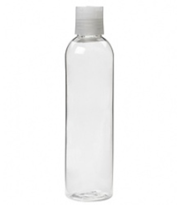 PET CLEAR 8OZ  ROUND, With Disc Cap